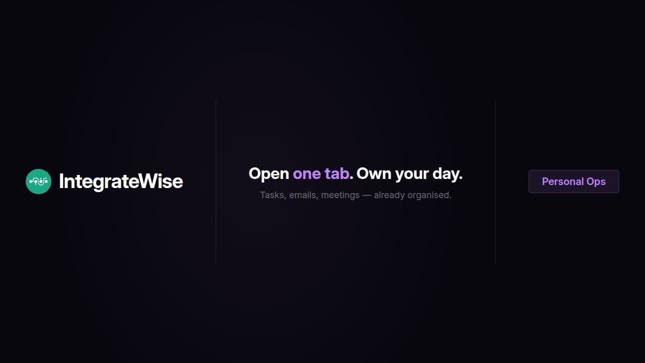 Personal Ops B — IntegrateWise Banner