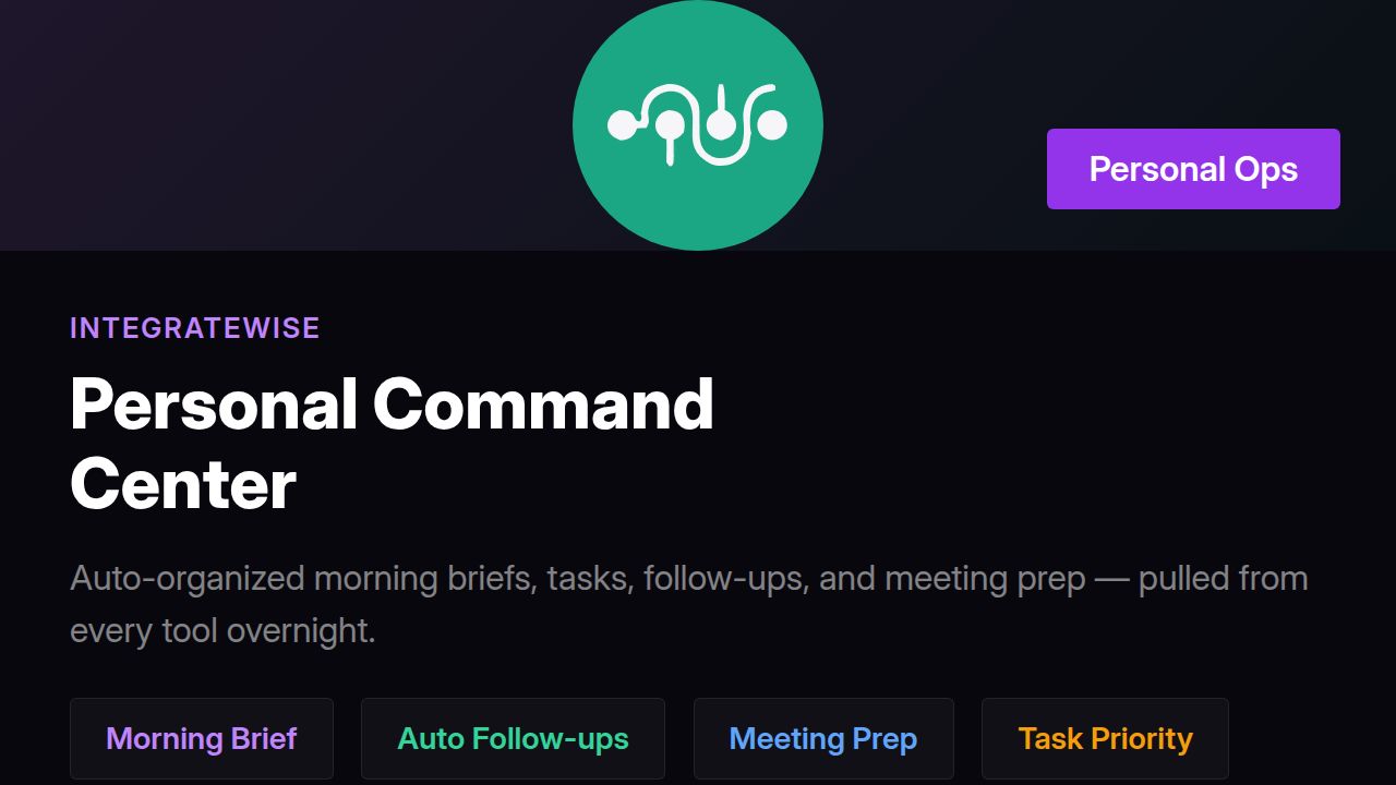 Personal Ops — IntegrateWise Catalog
